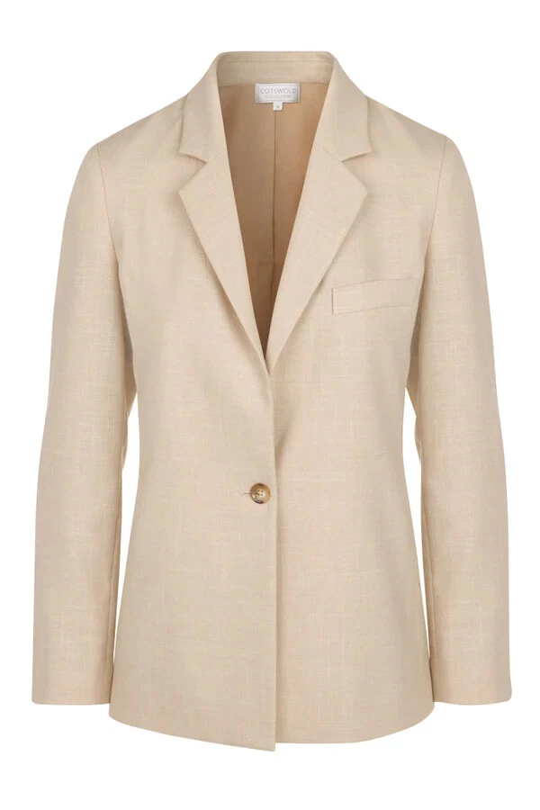Cotswold Collections Textured Women's Blazer Jacket in Cream UK 18 - Image 3 of 4