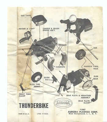 Thunderbike 1967 Flyer 6'' X 5'' by Aurora Plastics Corp Vintage Photo COPY