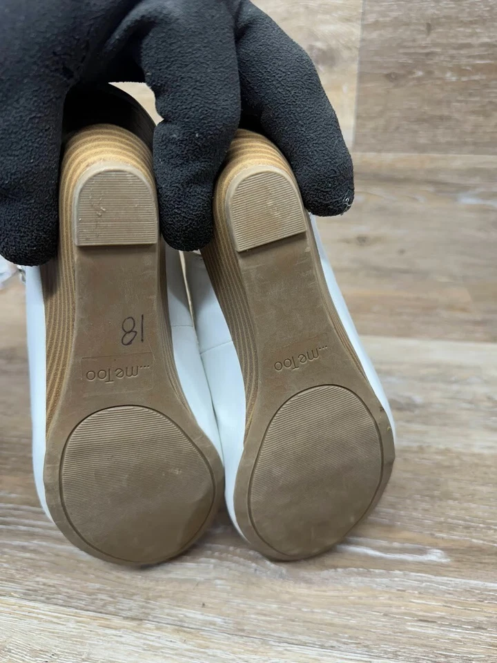 Zapato de cuña Me Too Minnie blanco con correa al tobillo para mujer talla 9 Foto 4 de 4
