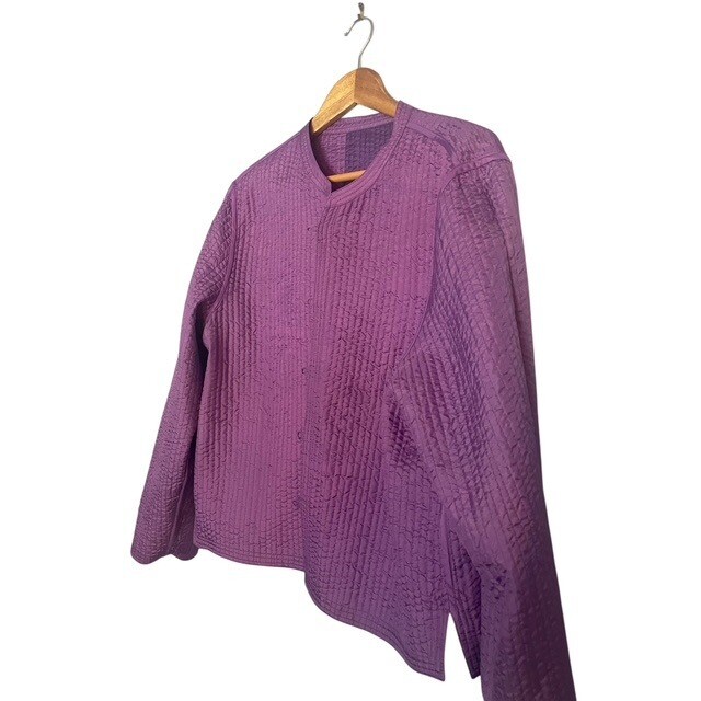 Quilted Jacket Patchwork Button Front Lightweight… - image 2