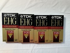 4 TDK E-HG T-120 VHS Blank Tapes Extra High Grade New