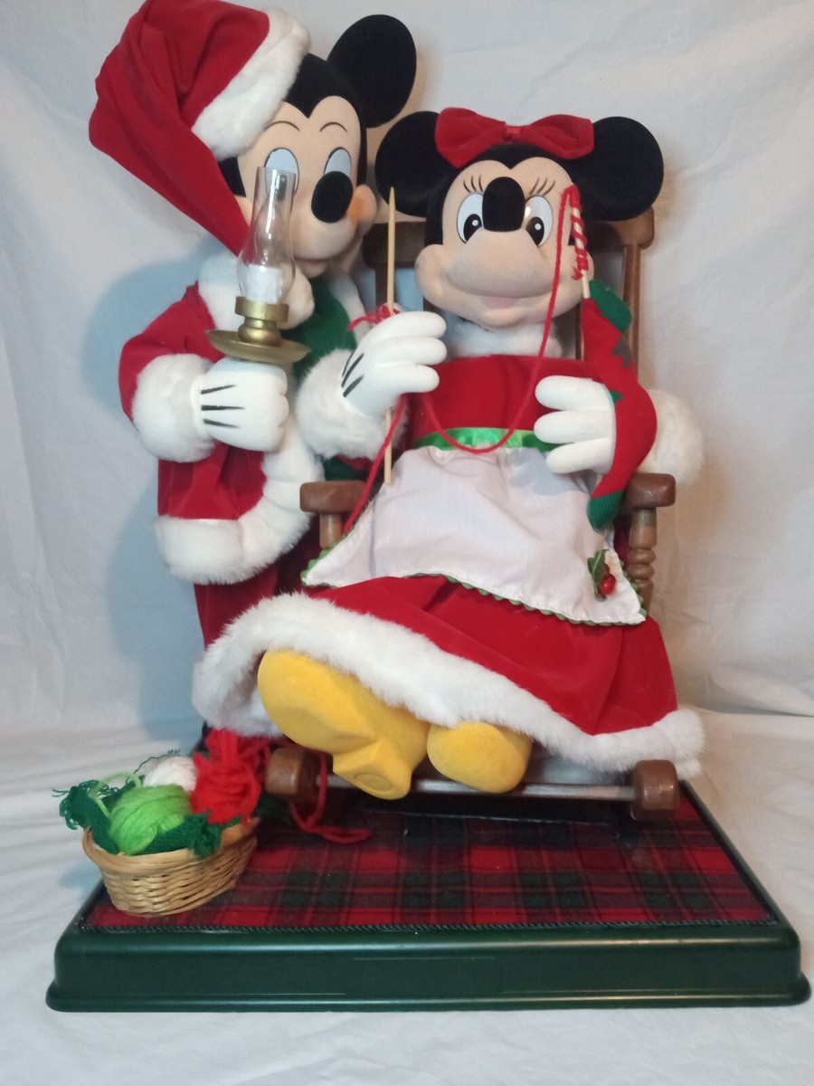 Telco Disney Mickey & Minnie Claus Rocking Knitting X-mas