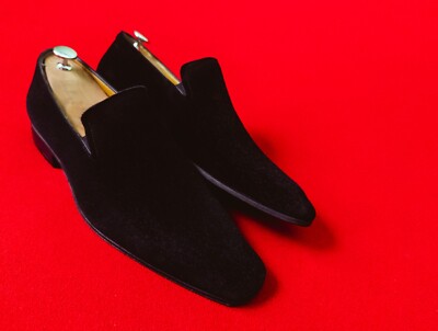HUGO BOSS Selection Men Black Suede Loafers US EU