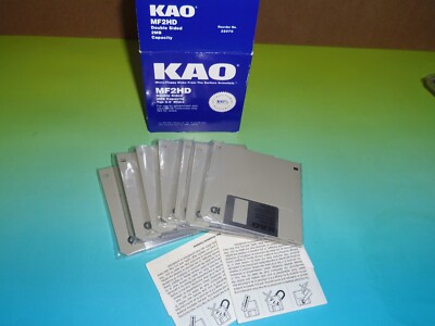 KAO IBM Formatted 3.5  1.44MB Floppy Disks MF2HD - 7pc - NEW