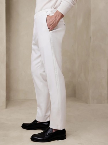 Banana Republic 34/32 Tailored-Fit reines Leinen Smoking Anzug Hose 34/32 weiß - Bild 3 von 4