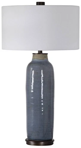 Uttermost Vicente 33 1/2" Glazed Slate Blue Ceramic Table Lamp - Picture 3 of 5