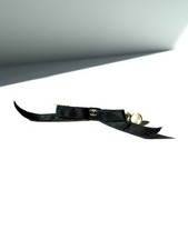 CHANEL Black Faux Pearl Bow CC Logo 2025 Gold hardware Hair Barrette Clip