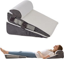 3Pcs Wedge Pillow Set for after Surgery, Acid Reflux Pain Relief, White/ Grey
