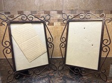 2 Fetco Picture Frame 5 x 7 Light Metal Scrol...
