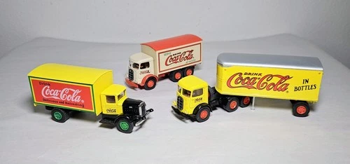 Set of 3 Vintage Mack Coca-Cola Delivery Trucks 1991 Hartoy Collectibles