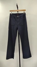 Quince Women French Terry Wide Leg Pants Deep Navy 6