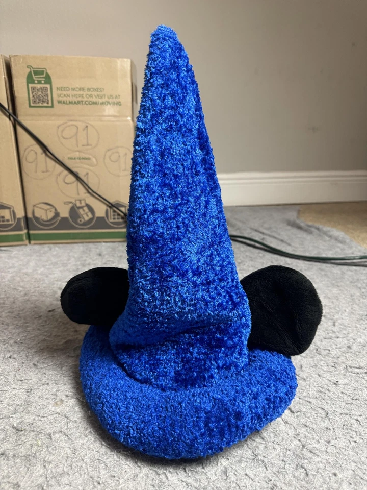 Disney Parks Sorcerer Mickey Mouse Ears Adult Hat Blue Stars Moon Costume 16 in. - Image 2 of 4