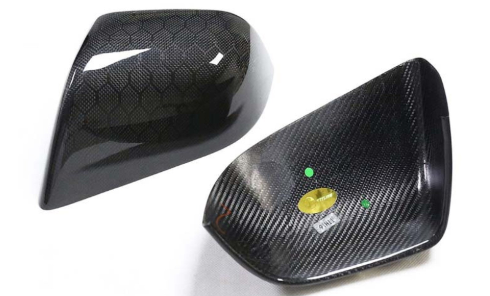 Forged Real Carbon Fiber Side Mirror Caps Fits 2017-2025 Tesla Model 3 Add-on