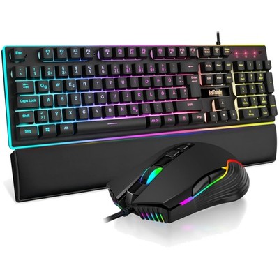 Gaming Tastatur Maus Set RGB USB Kabelgebunden D 7D Ergonomisch