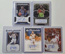 NBA/NFL Autographed Card Lot Of 5 - KAT, RJ Barrett & Tre Mann 