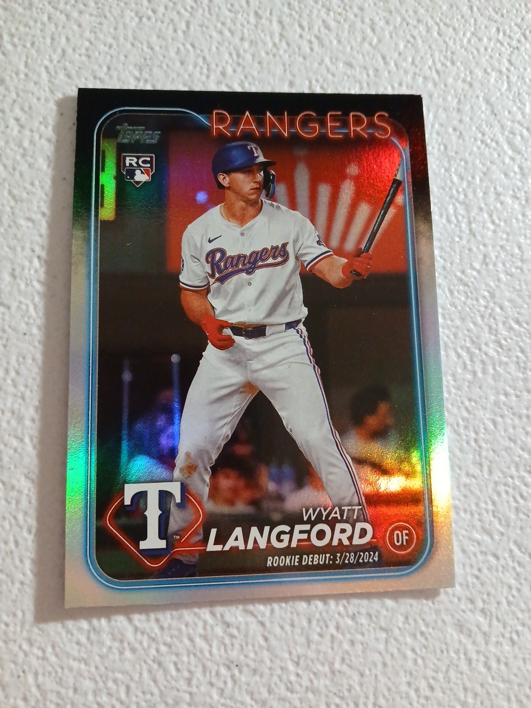 2024 Topps Update Wyatt Langford Rainbow Foil SP Rookie Debut