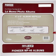 Pioneer Memo Pocket Album Refill 4-Inch by 6-Inch for mp-46 4 x 6 inch, White