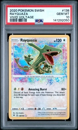 New Listing2020 Pokemon Sword & Shield Vivid Voltage #138 Rayquaza Vivid Voltage PSA 10