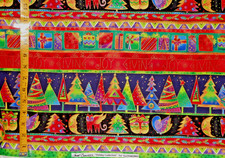 LAUREL BURCH CHRISTMAS FABRIC "HOLIDAY COLLECTION" 1.361 YARDS - HARD TO FIND