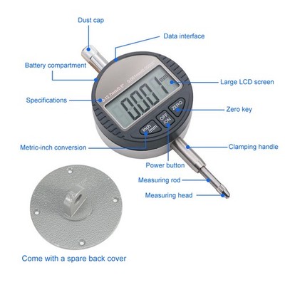 Digital Indicator Dial Test Gauge Electronic Depth Measurement Probe LCD Dis SET