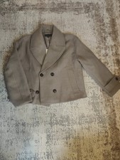 ZARA Women's Double-Breasted Short Coat, XS-Beige, Brand New with Tag