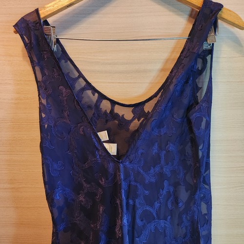 Victoria's Secret Long Purple Vintage Mesh Sheer Gown Slip Dress Gold Label - Picture 4 of 7