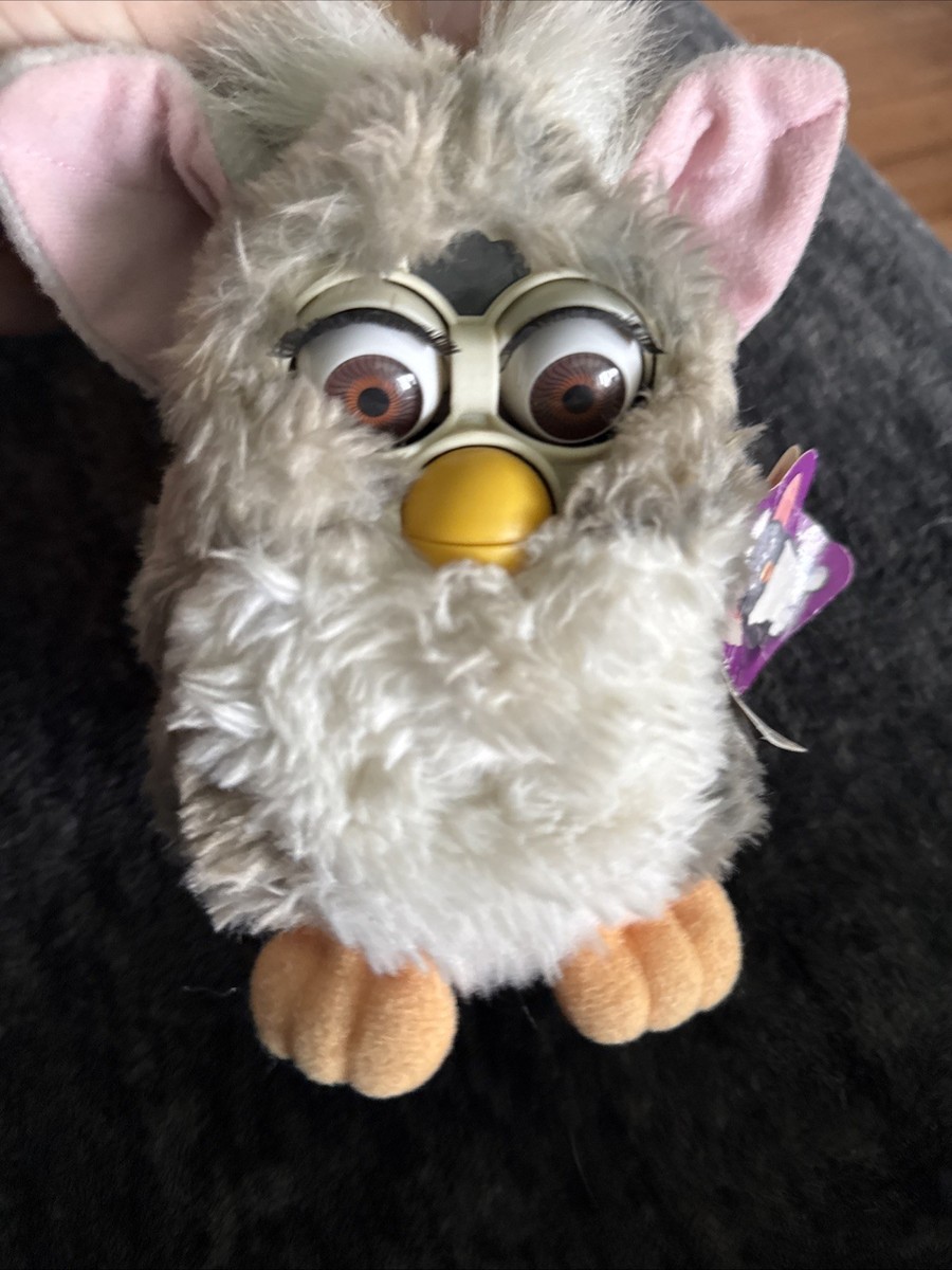 Vintage 1998 Church Mouse Furby 1st Gen Blotched Gray Brown