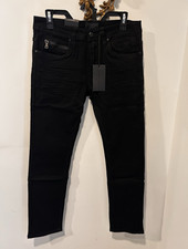 Steves Jeans Mens Black Skinny Fit Denim Pant...