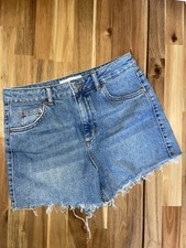 Topshop Moto Size 6 Mom Cut Off Jean Shorts High Rise Festival