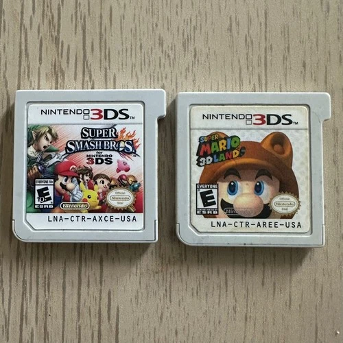 Nintendo 3DS Lot of 2: Mario 3D Land + Super Smash Bros Cartridge only - Tested