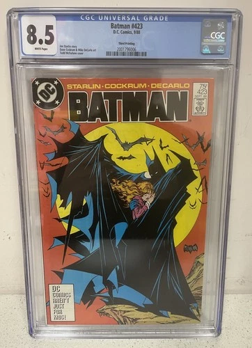 Batman #423 Graded CGC 8.5 White Pages Third Print Todd McFarlane Spawn Homage