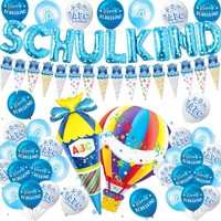 Deko Einschulung Junge Luftballon Schulkind 2025 Banner Schulanfang Deko