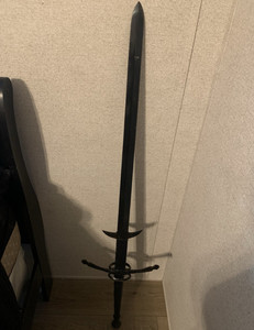 Medieval Style Black Longsword - Two Hand Sword, Black Finish