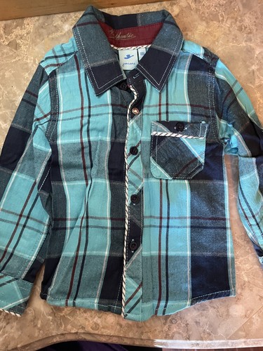 New From Dubai boy flannel shirt warm cute roll up sleeves shirt for 24-48 - Picture 7 of 13