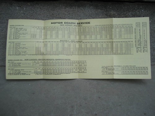 1940, 1943 & 1950 New Haven & Shore Railway Co. Motor Coach Service Time Tables - Picture 6 of 8