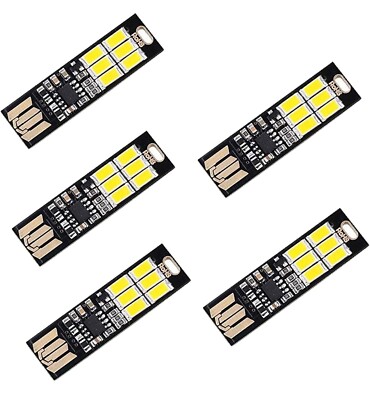 5 Stück 6-LED USB Tragbare Schlüsselanhänger Lampe mit Touch Dimmen 1W 5500K K Kaltweiß