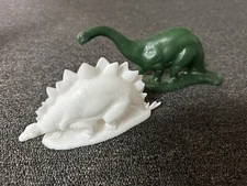 Vintage Green white DINOSAUR MOLD A RAMA WAX APATOSAURUS Stegosaurus Rare nice