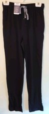 George Pajama Pants Men SMALL Black Cotton Knit Drawstring Loungewear 10724