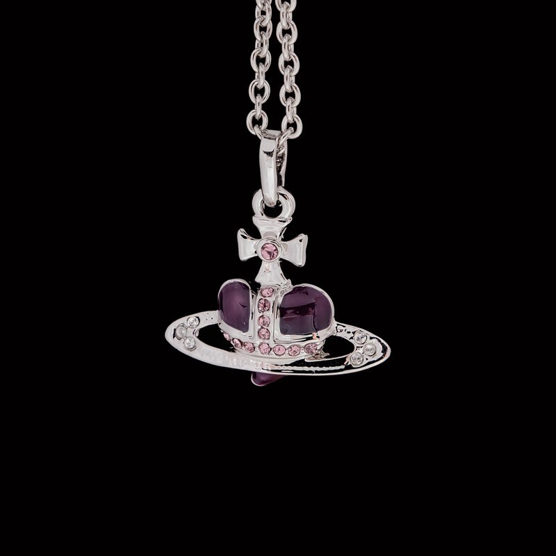 アクセサリー Vivienne Westwood DIAMANTE HEART PENDANT Vivienne Westwood Diamante Heart Necklace Pink No box Outlet
