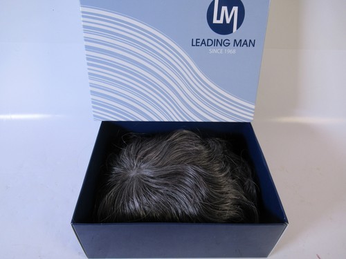 Leading Man CONRAD Mens Toupee Poly Skin Base Implanted Hand-Tied Hairpiece - Picture 1 of 7