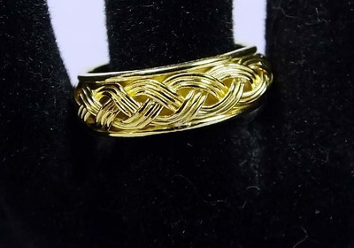 AK 925 Sterling Silver Gold Plated Ring 