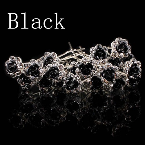 20PCS New Bridal Engagement Flower Hairpins Crystal Rhinestone Hair Clips - Picture 16 of 23