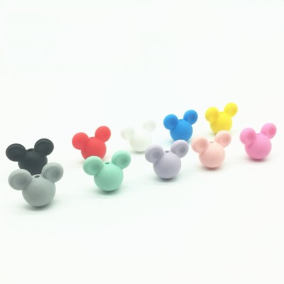 Perle En Silicone Mickey Mouse 24x20 Mm - Neuf, Générique, Pour Créations Bijoux