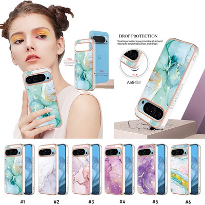 Stylish Marble Texture Slim Anti-bump Phone Case For Google Pixel 9 Pro 8A 7A 6A
