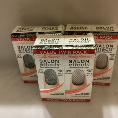 3x Sally Hanse Salon Effects Real Nail Polish Stips Laced Up& Misbehaved