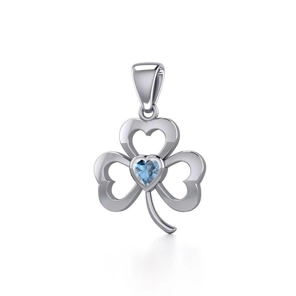 Celtic Trifoglio Irlandese 925 Pendente Argento Sterling Gioielli Scelta Cuore - Immagine 3 di 4