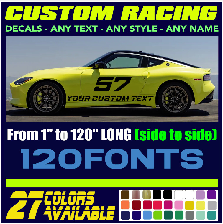 Custom RACING Decal Sticker Vinyl For Car, Motorcycle, Truck