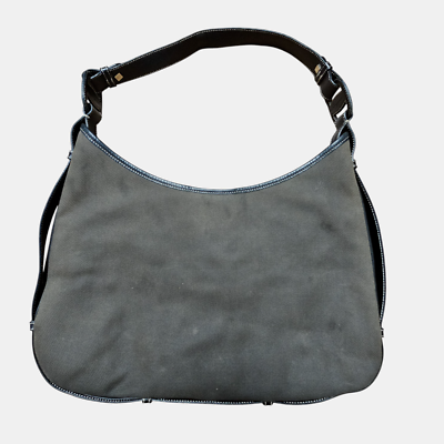 Salvatore Ferragamo Gancini Leather Canvas Shoulder Bag 10x16 