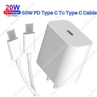 20W USB C Fast Charger PD USB C To Type C Cable Power Adapter For iPad Pro Air