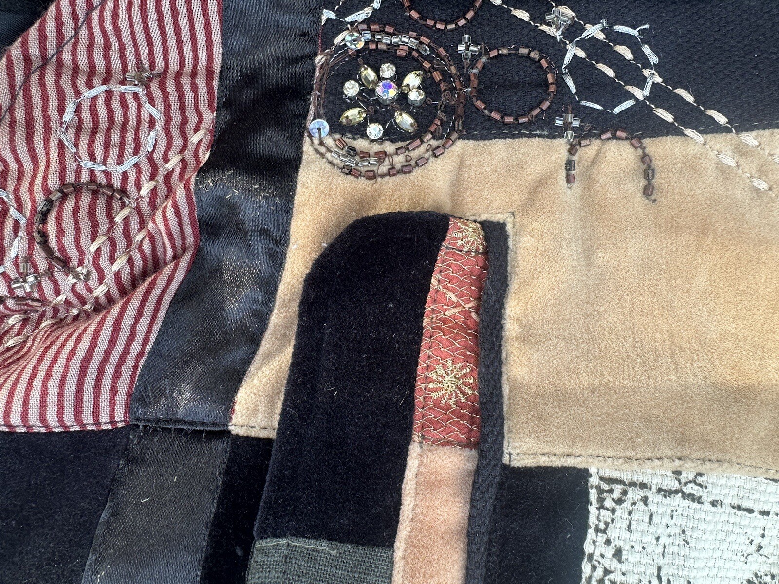 Vintage Indigo Moon Jacket M Patchwork Quilted Co… - image 3